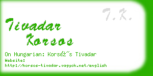 tivadar korsos business card